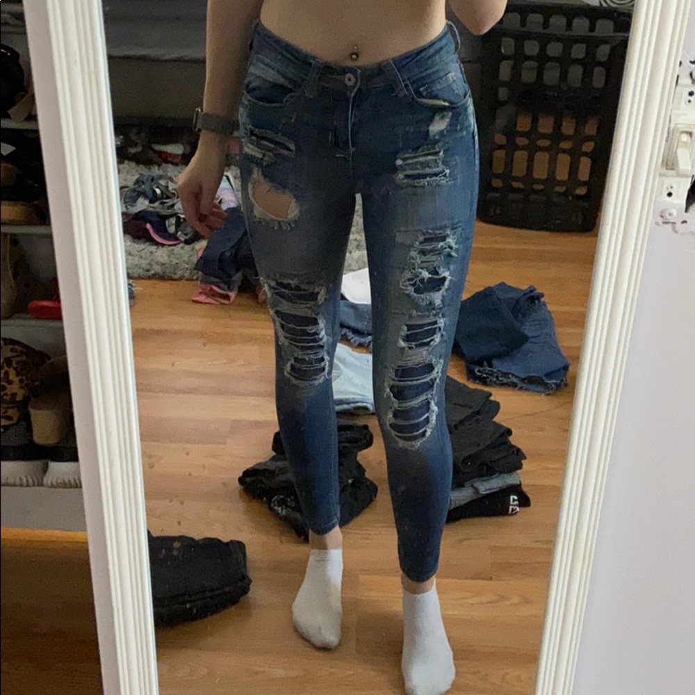 Distressed jeans